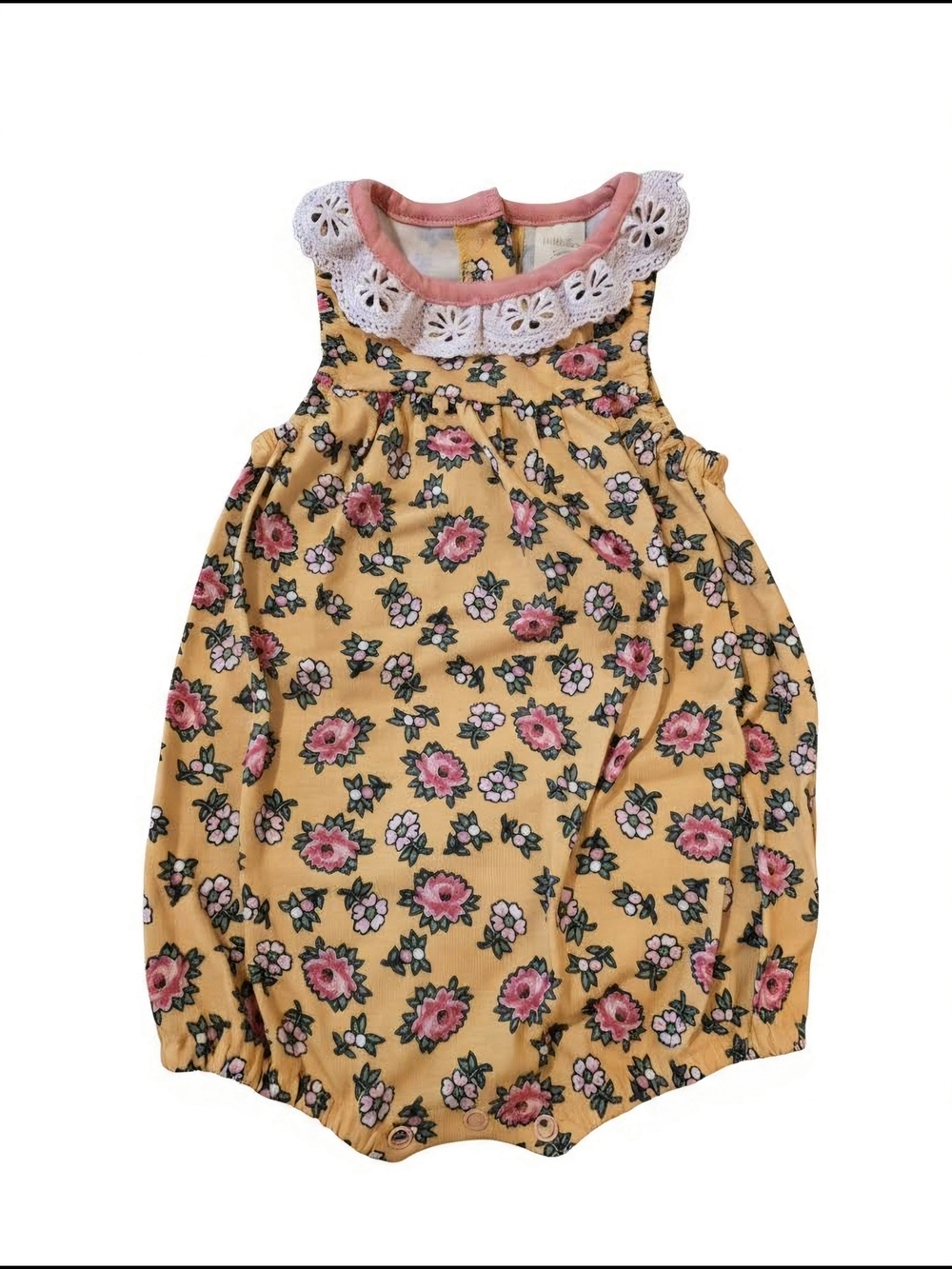 Matilda Jane 6-12M Baby Girl Starlight Floral Bubble Romper Lace Collar Jumpsuit